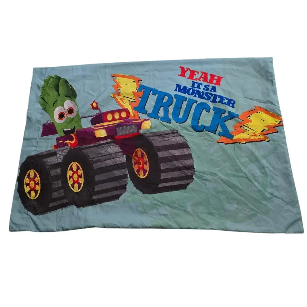 VeggieTales Pillowcase Bob & Larry Jr Asparagus Yeah It's a Monster Truck